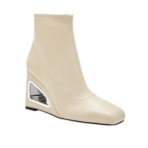 Katy Perry Collections Cream Hollow Wedge Booties